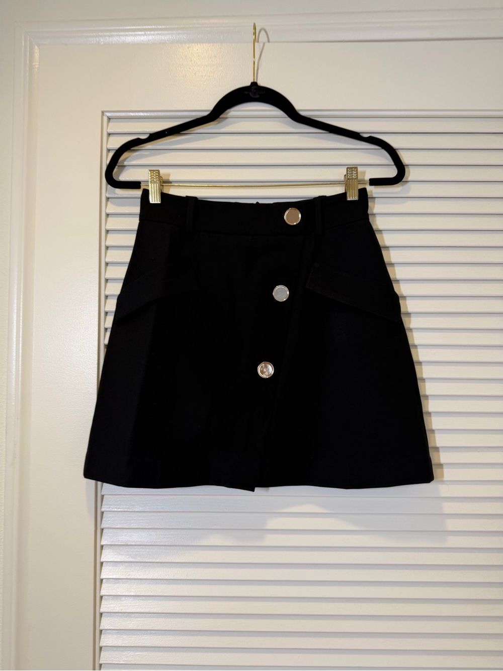 [New] Maje Black Mini Skirt with Subtle Paneling